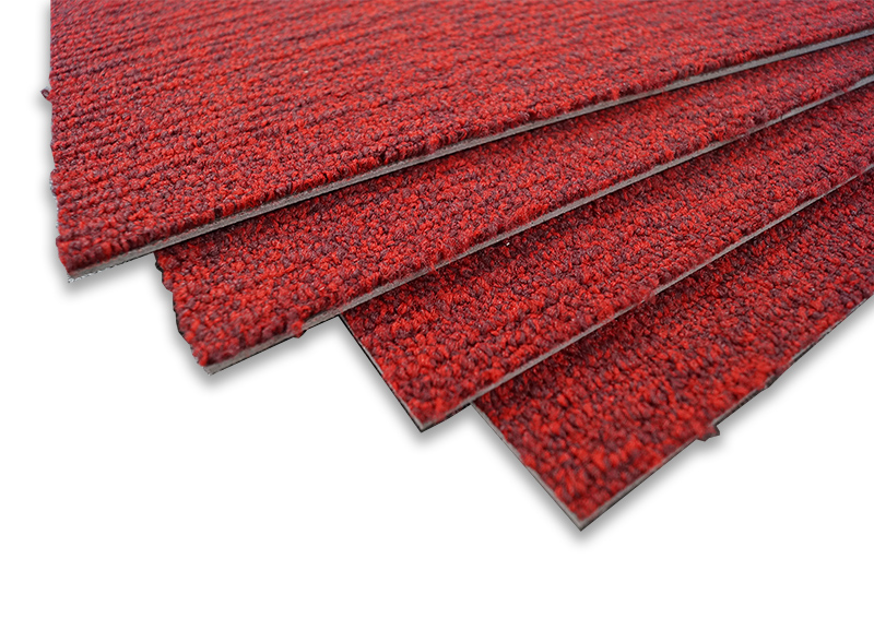  carpet-tile-planks product-details Colour-Plank-Red-Hi-Traffic-SDN-Pile-Rich-Textured-Red-With-Black-Fleck-model-cpt-1305RED_CARPET-_TILE_PLANK_CLOSE_UP_WS