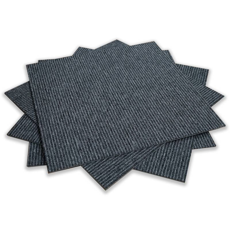  low-traffic-carpet-tiles product-details Pudding-08-Charcoal-Light-Grey-Lineals-model-cpt-1318PUDDING-08-CARPET-TILE-STACK-WS