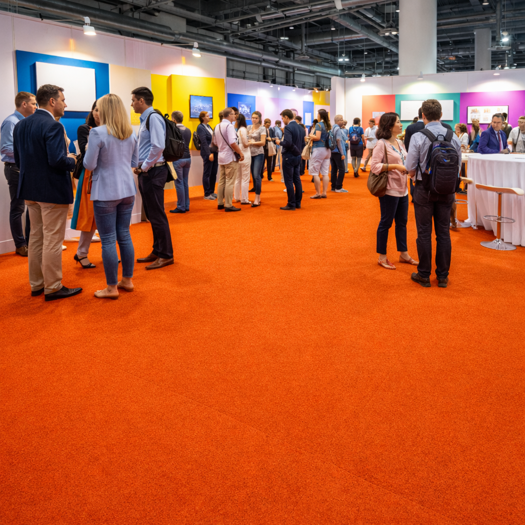  exhibition-carpet-tiles product-details Bright-Orange-1m-X-1m-Super-Tufted-Needle-Punched-Exhibition-Carpet-Tile-model-xct-1800Mockup-1