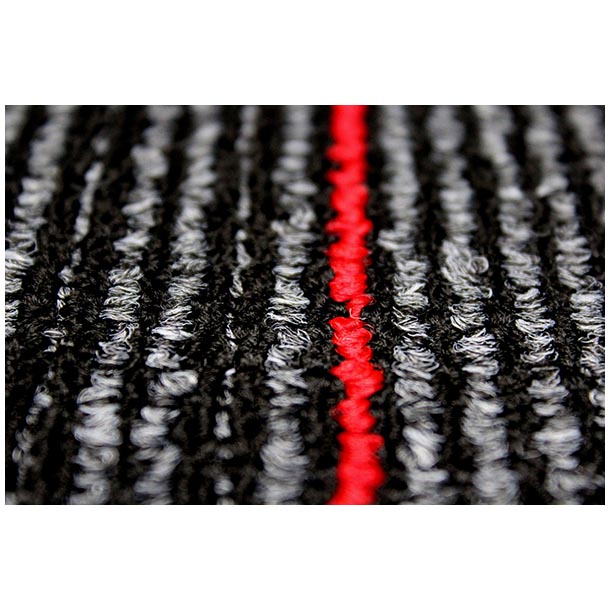  carpet-tiles product-details redback-charcoal-charcoal-black-silver-grey-bold-red-stripe-highlight-model:cpt-366carpet-tiles-redback-charcoal-4w